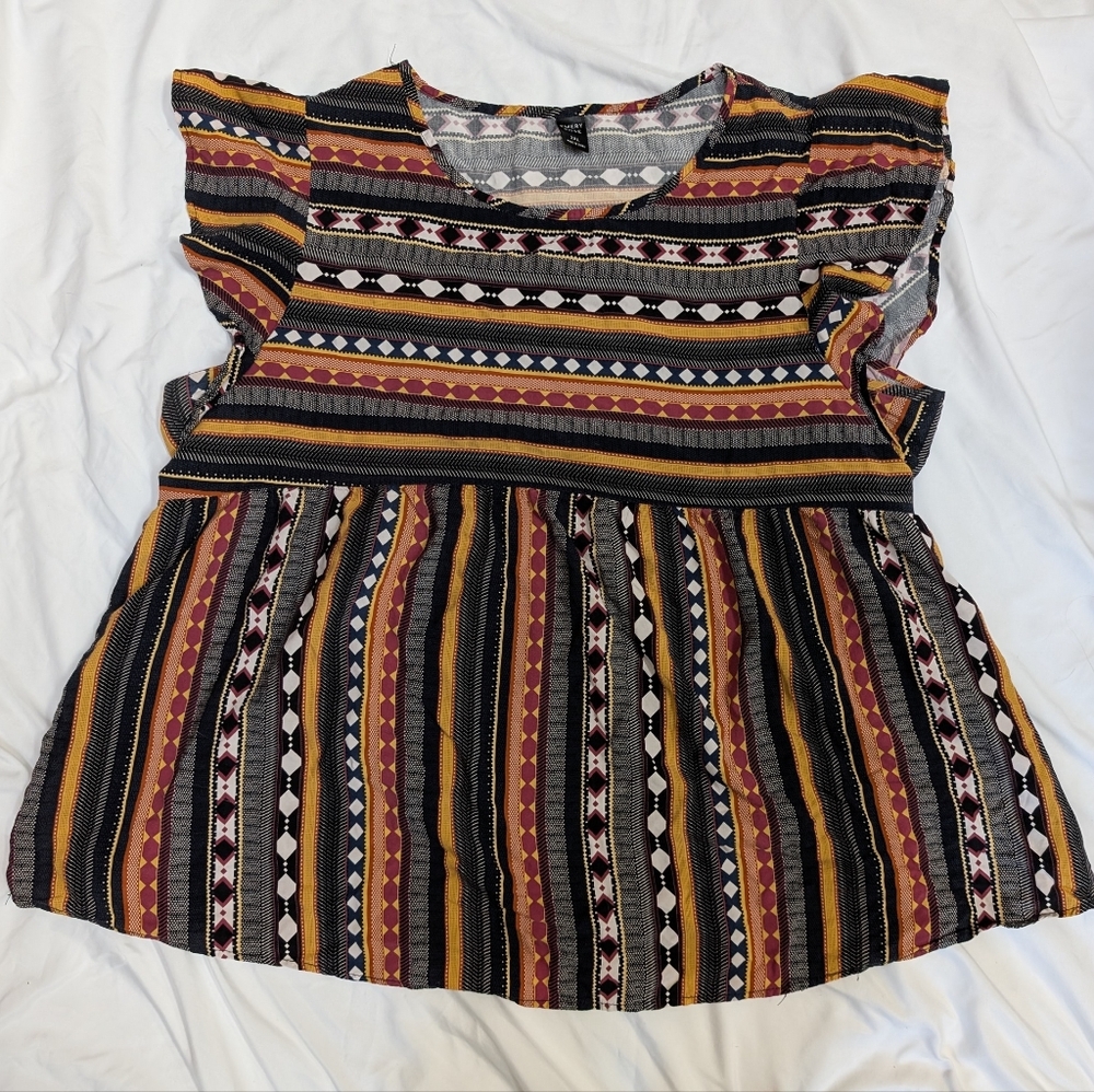 Emery Rose Striped Multicolor Women's Top